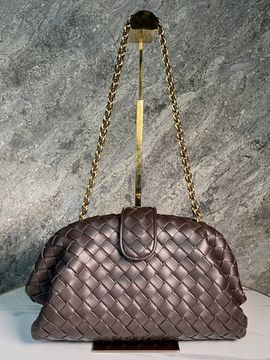 Клатч тёмно-коричневый от Bottega Veneta Teen Lauren 1980 With Chain BP5-194961