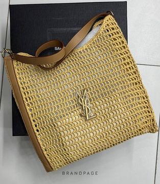 Шоппер бежевый с коричневым ремнём от Saint Laurent BP5-958823