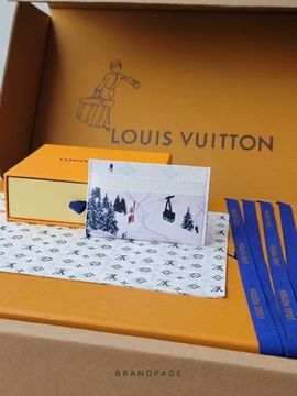 Картхолдер белый с зимним рисунком от Louis Vuitton BP5-573390