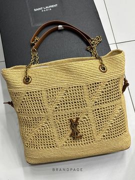 Шоппер бежевый с коричневой отделкой от Saint Laurent BP5-120871