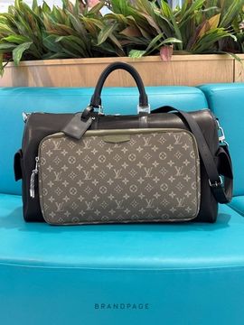 Дорожная сумка чёрная с серо-коричневой вставкой от Louis Vuitton Keepall 50 BP5-148832