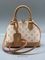 Сумка бежевая с розовым узором и рыже-коричневой отделкой от Louis Vuitton Alma BB BP5-879557 — фото 1 [TG 768707caace8-001]