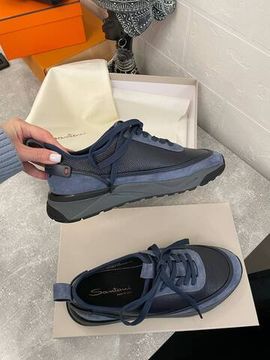 Черные-маренго кроссовки Santoni BP-47092