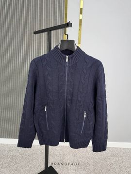 Кардиган с узором тёмно-синий от Brunello Cucinelli BP5-459079