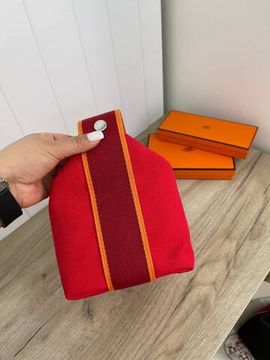 Премиум косметичка красная женская Hermes BP-19668