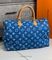 Дорожная сумка синяя с белым узором и светло-коричневыми деталями от Louis Vuitton BP5-749408 — фото 6 [TG d4844557f462-006]