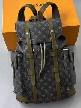 Рюкзак тёмно-серый с оливковой отделкой от Louis Vuitton BP5-961079
