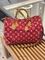 Дорожная сумка красная с белым узором и светло-коричневой отделкой от Louis Vuitton Speedy P9 Bandoulière 50 BP5-146611 — фото 5 [TG 58d7b7a983ba-005]