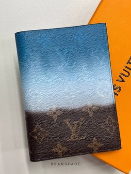Обложка для паспорта голубая с бело-коричневым градиентом от Louis Vuitton BP5-689657