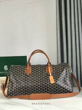 Дорожная сумка чёрно-коричневая с рыжими ручками от Goyard Boston 50 BP5-718332