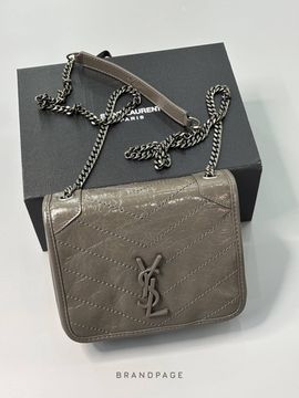 Сумка серо-коричневая от Saint Laurent Niki BP5-664890