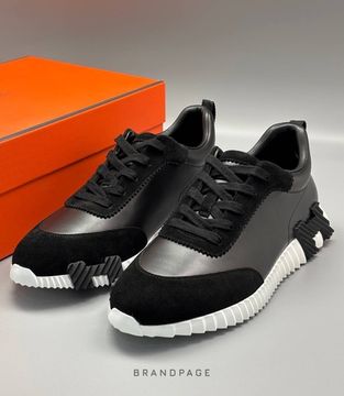 Кроссовки чёрные с белой подошвой от Hermès Bouncing BP5-187537