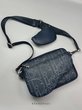 Мессенджер тёмно-синий от Dior Saddle Triple Pouch BP5-817215