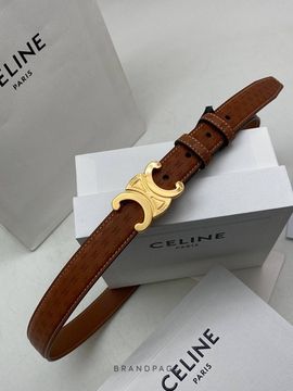 Ремень коричневый с золотистой пряжкой от Celine Triomphe BP5-418248