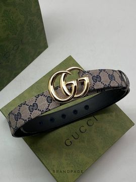 Ремень бежево-синий от Gucci BP5-576625