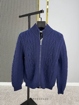 Кардиган с узором синий от Brunello Cucinelli BP5-238418