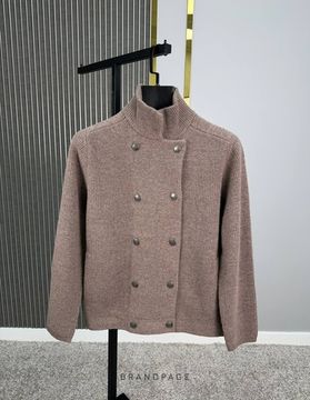 Кардиган двубортный бежево-коричневый от Brunello Cucinelli BP5-512565