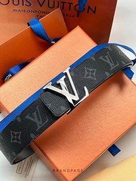 Ремень чёрно-серый от Louis Vuitton LV Initiales BP5-858336