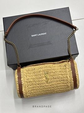 Сумка бежевая с коричневой отделкой от Saint Laurent BP5-165326