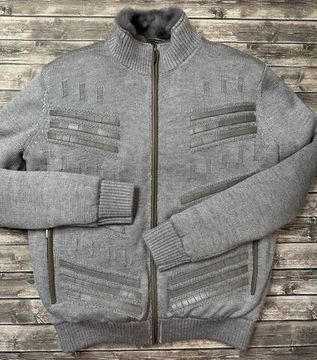 Вязанный кардиган на меху Zilli BP-26031 с кожей и кожей крокодила