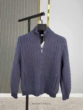 Кардиган с узором серо-синий от Brunello Cucinelli BP5-854555
